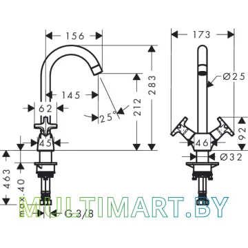 Смеситель Hansgrohe Logis Classic (71285000) картинка 3